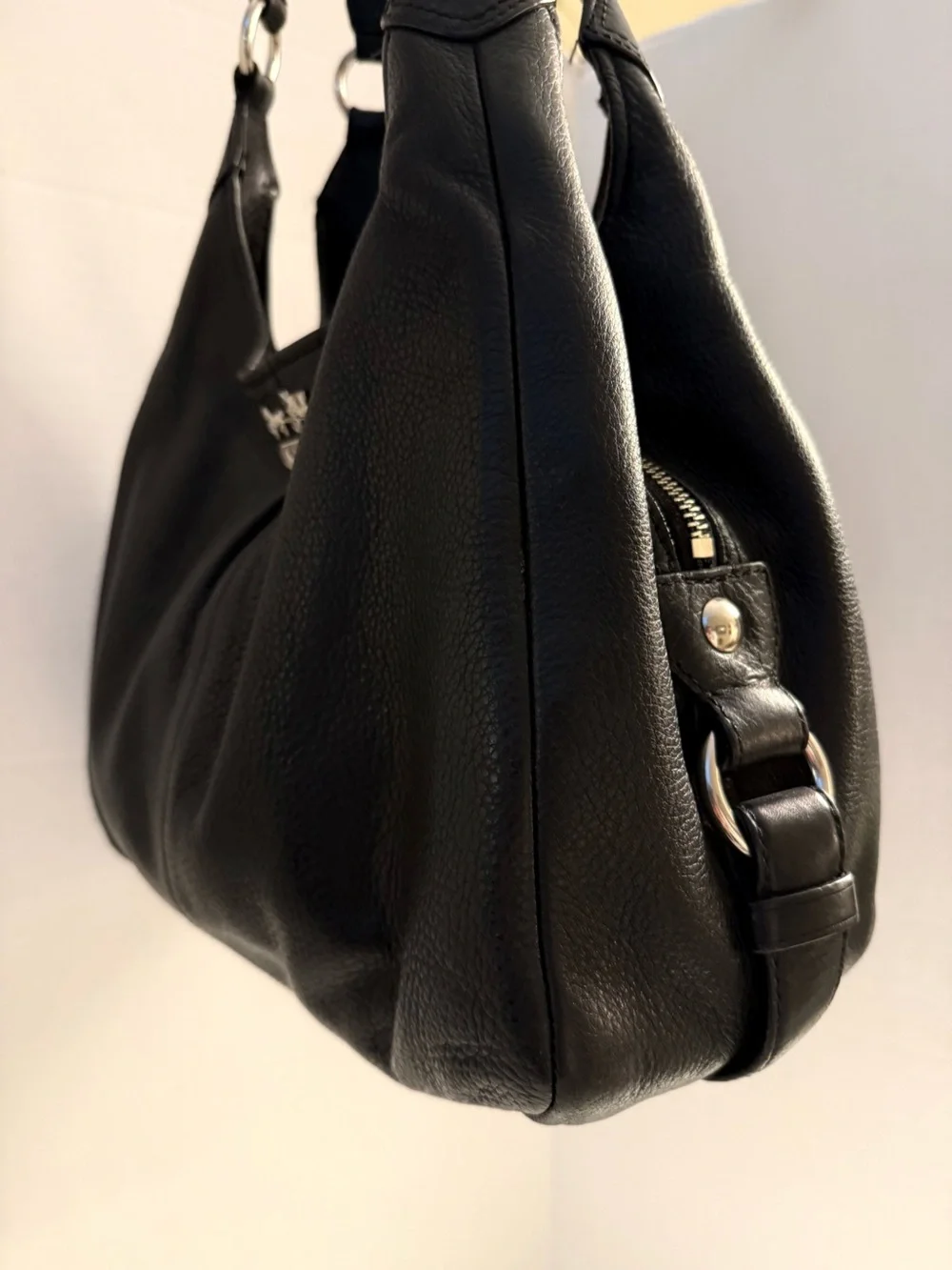 Coach Madison Maggie Leather Shoulder Bag Black Style 21225M